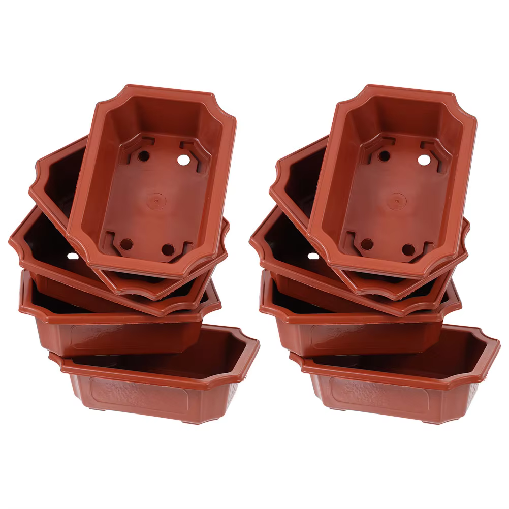 Lot de 10 grands pots de fleurs en plastique pour bonsaï