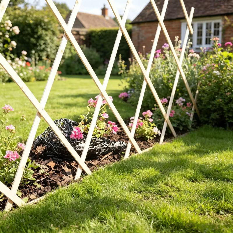 Treillis jardin en treillis saules élargi