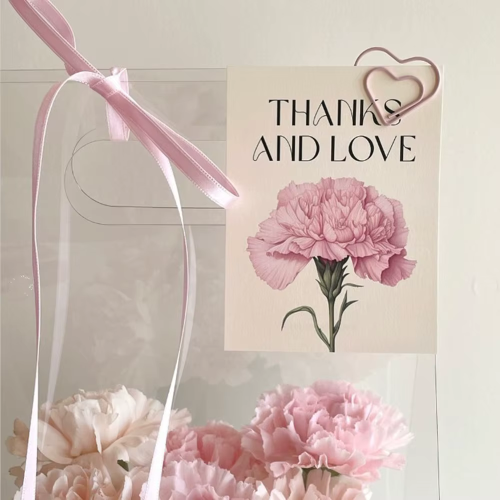 Cartes de remerciement florales œillets
