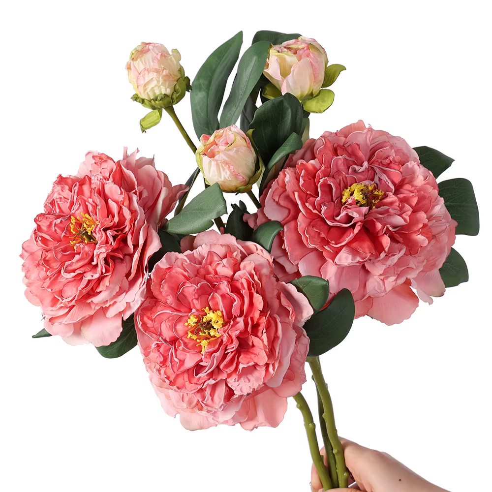 Fleurs artificielles pivoine Rose fleurs en soie pour mariage bureau salle fête maison Bouquet faux arrangements de fleurs Table décor à la maison