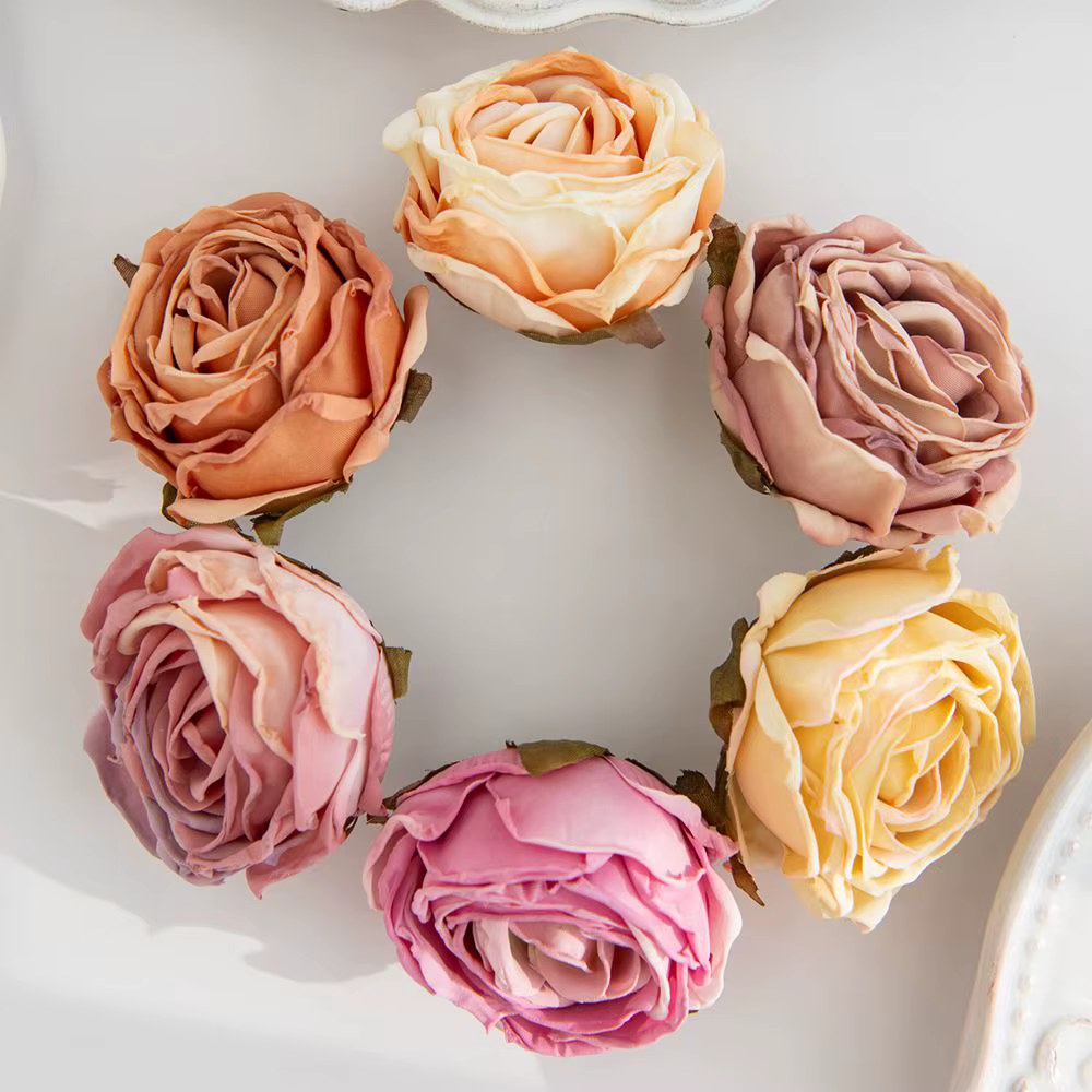 Bord Brûlé Artificiel Rose De Mariage nuptiale bouquet Décor Maison vase En Plein Air Jardin Festival Parti Couronne Bricolage cadeau Saint Valentin