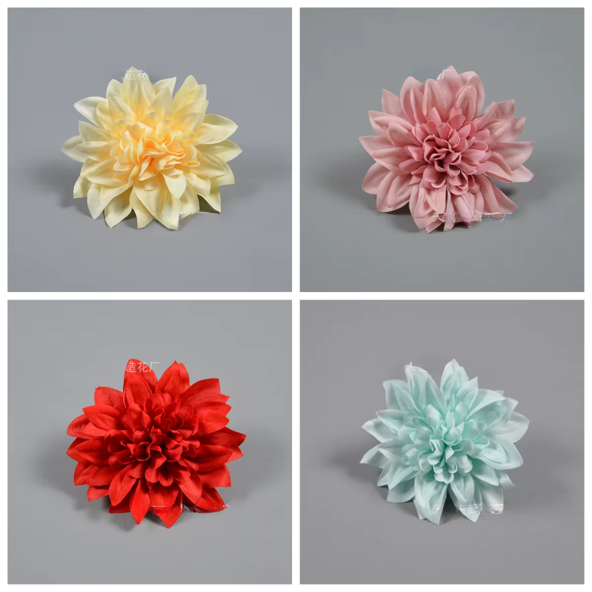 10 têtes de fleurs artificielles Dahlia de 10 cm