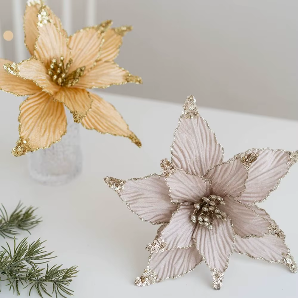 Fleurs de Noël scintillantes de haute qualité