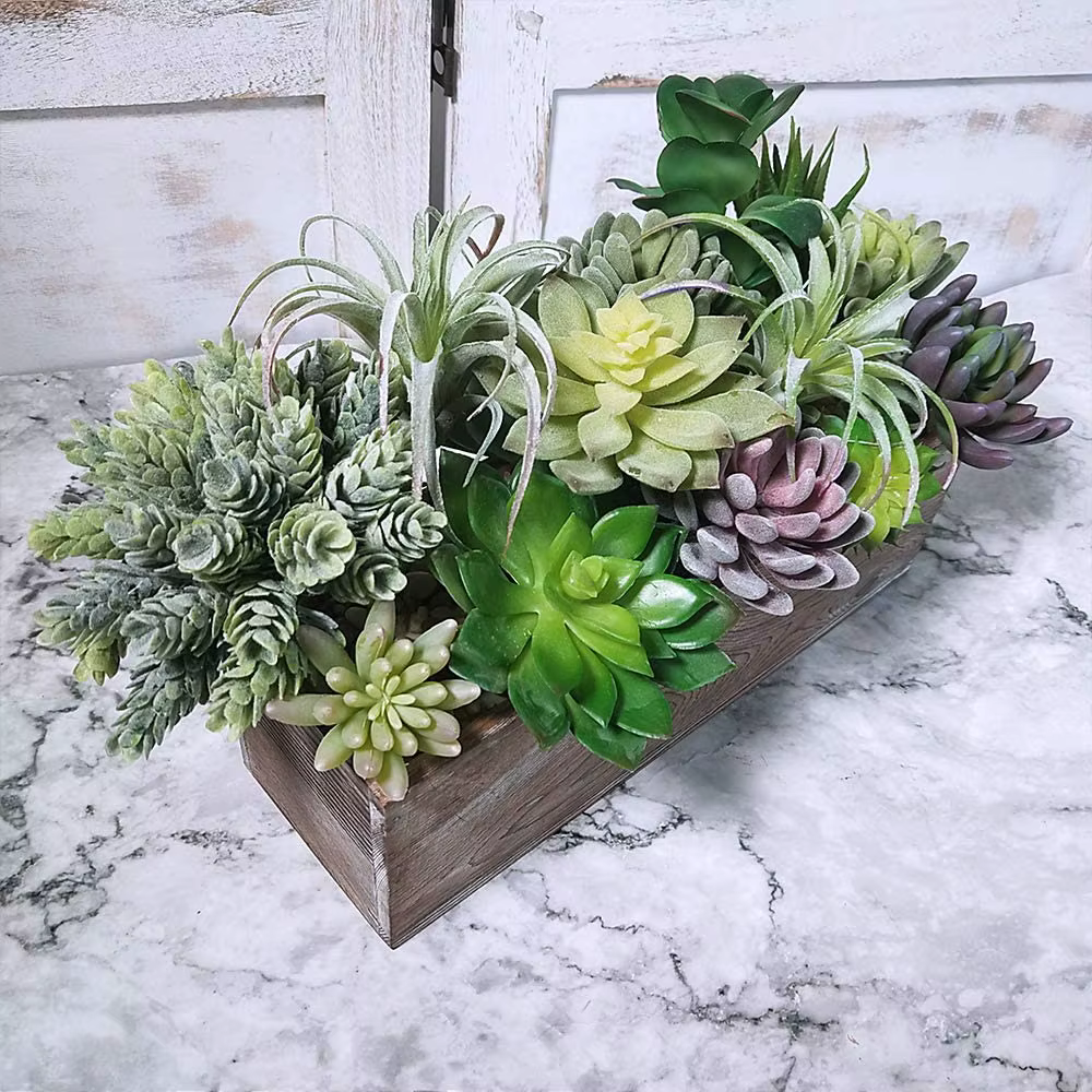 Lot de 15 plantes succulentes artificielles assorties