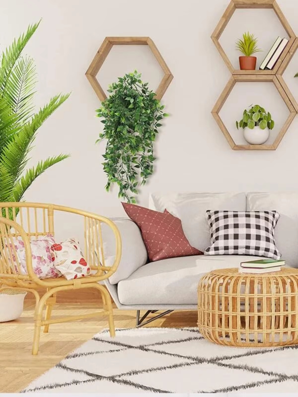 Plantes artificielles suspendues 34 pouces