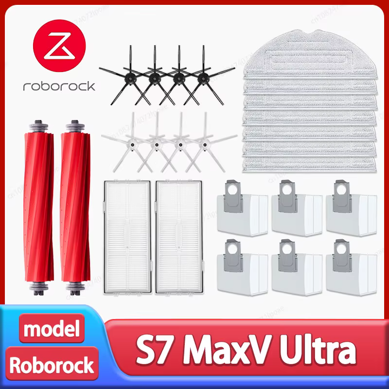 Roborock – accessoires pour aspirateur Robot S7 Maxv Ultra / S7 Pro Ultra, brosse latérale principale, filtre Hepa, tissus de vadrouille, sac à poussière, pièces de rechange