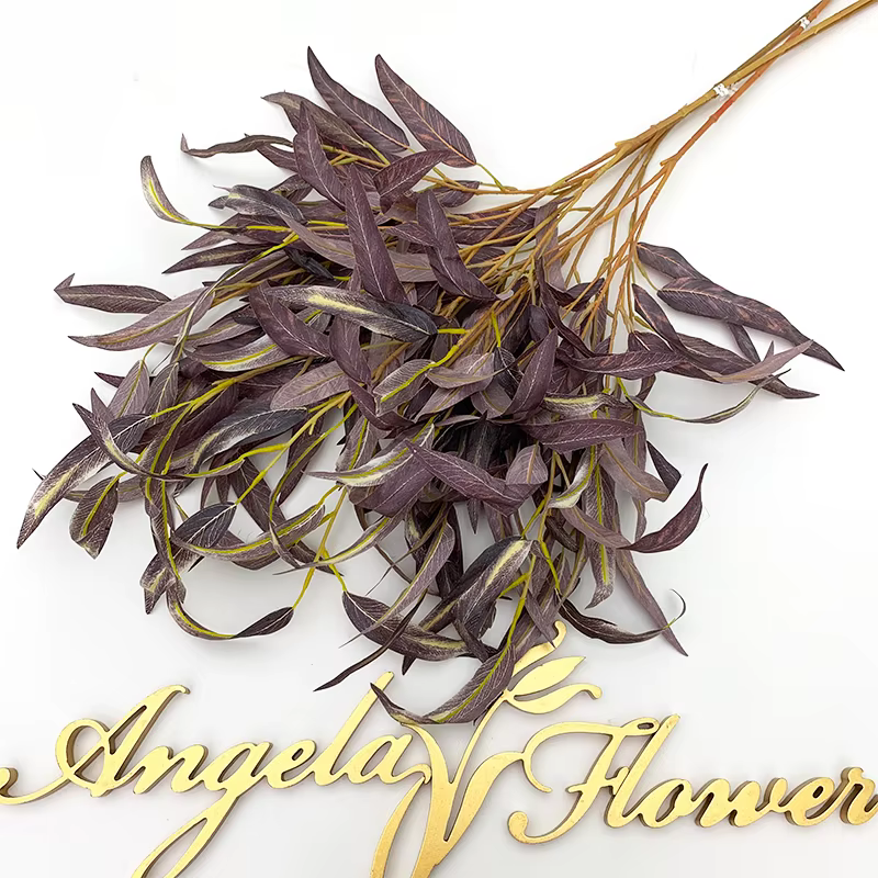 Plantes vertes feuille de saule fleur artificielle branche en osier Floral mariage maison chambre Table décoration jardin Photo accessoires A7605