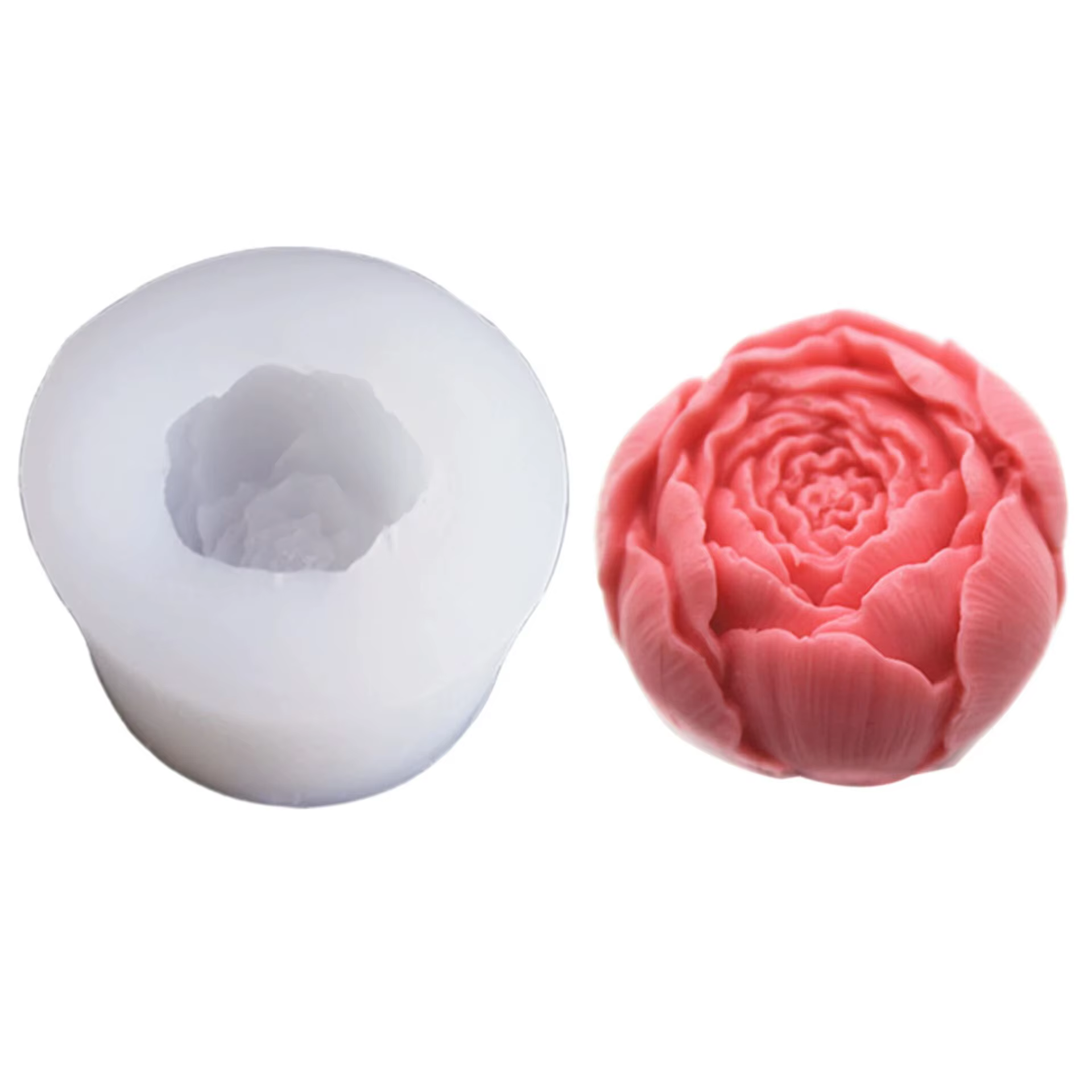 Rose avec bourgeons, moule en silicone