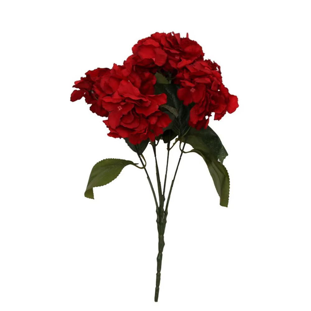 Décoratif 5 têtes artificielle hortensia fleur soie bricolage faux