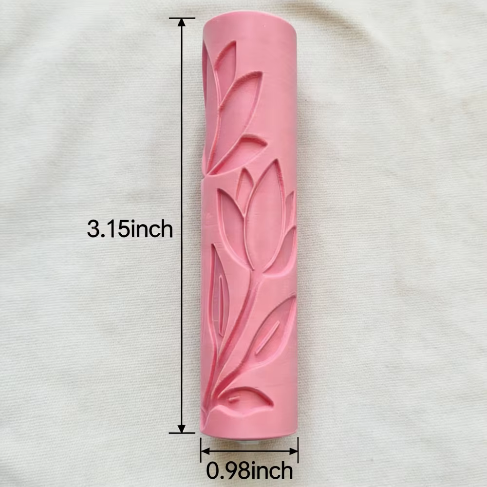 Rouleau de texture en relief motif fleur de lotus pour pâte polymère
