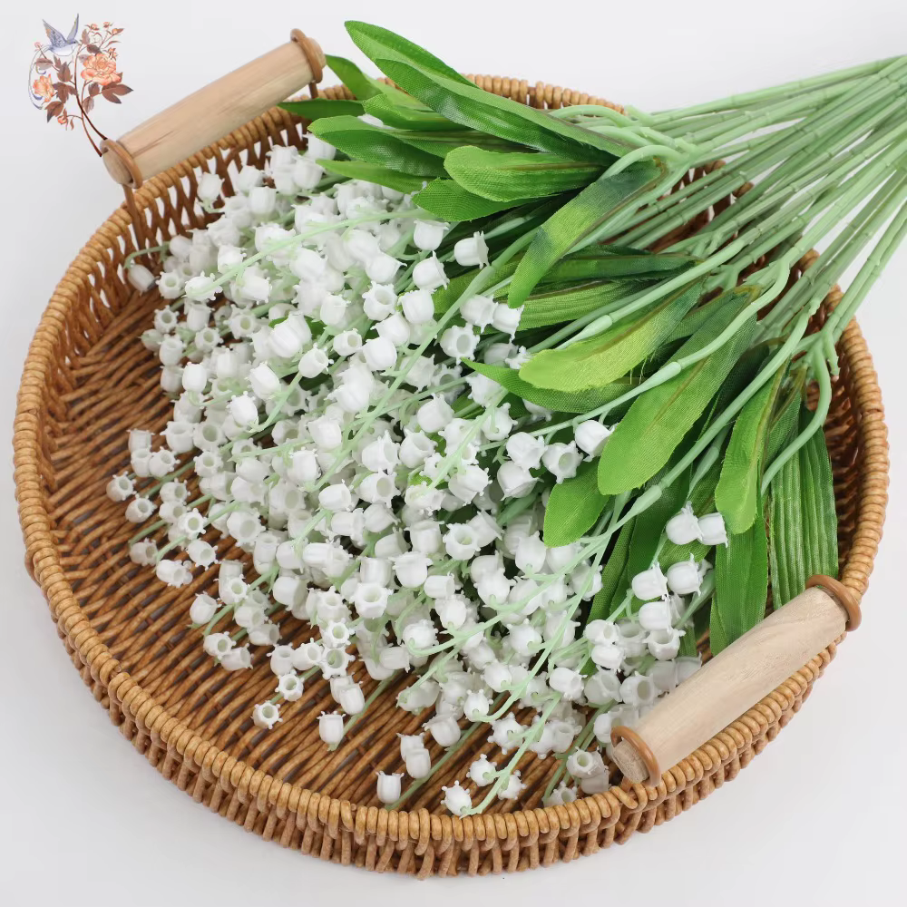 Bouquet de fleurs artificielles du muguet blanc