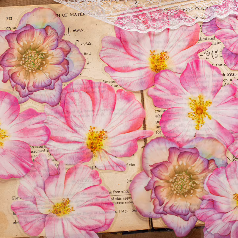 Autocollants décoratifs de série de fleurs de plantes