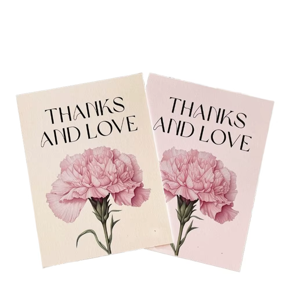 Cartes de remerciement florales œillets