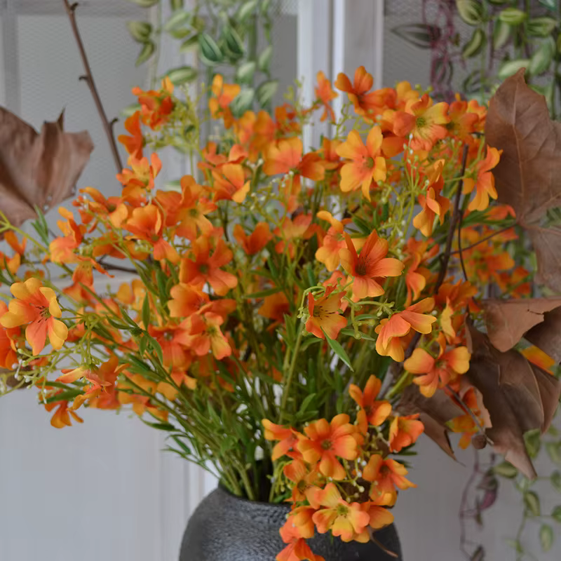 5 pièces/paquet fleurs artificielles en soie 12 têtes petits chrysanthèmes mariage Bouquet de mariée fête
