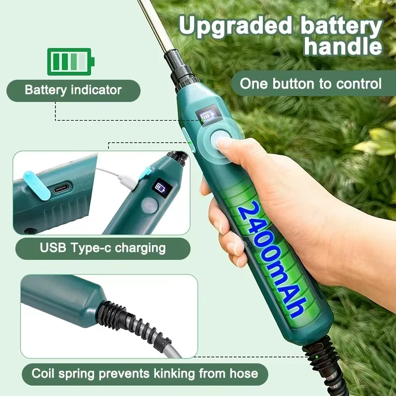 Pulvérisateur de jardin électrique haute pression 2400mAh