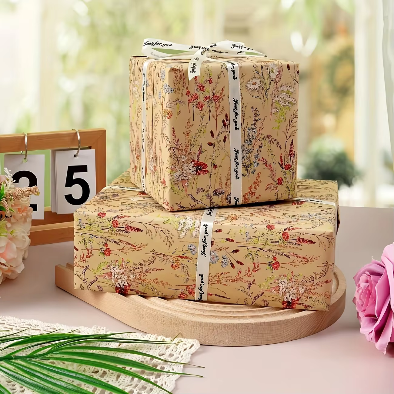 Rouleau de papier cadeau floral Wildflower