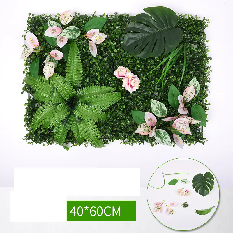 Décoration de hall feuilles de richesse artificielles plantes vertes de la Jungle murs bricolage mariage 40*60 cm mur de plante de Simulation en plastique