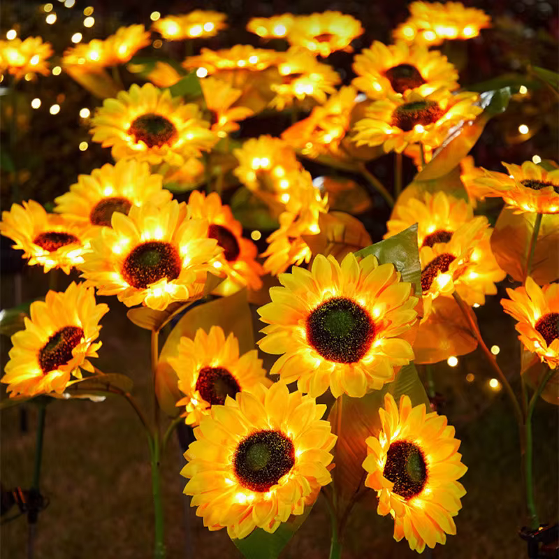 Lampes solaires LED en forme de tournesol