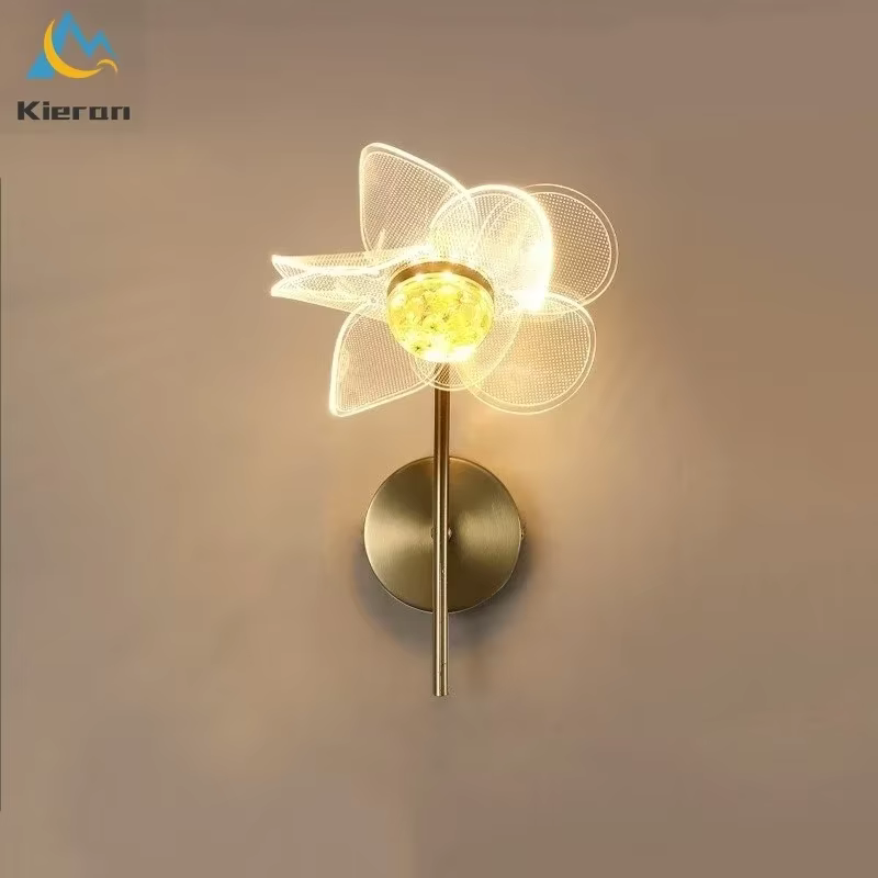 Nordique moderne fleur mur LED lampe Restaurant étude chambre KTV chevet applique murale salon décoration tournesol appliques murales