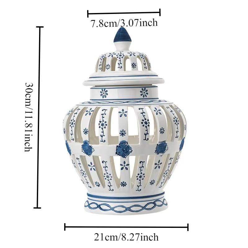 1 pièce Pot décoratif en céramique ajourée de style européen
