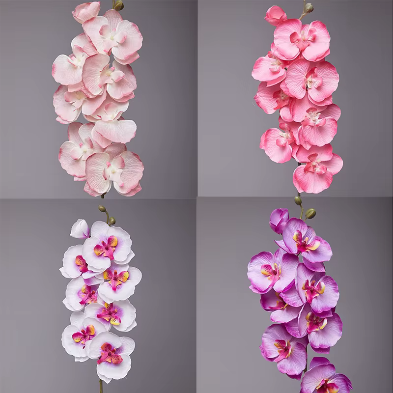 Orchidée papillon artificielle à 8 têtes
