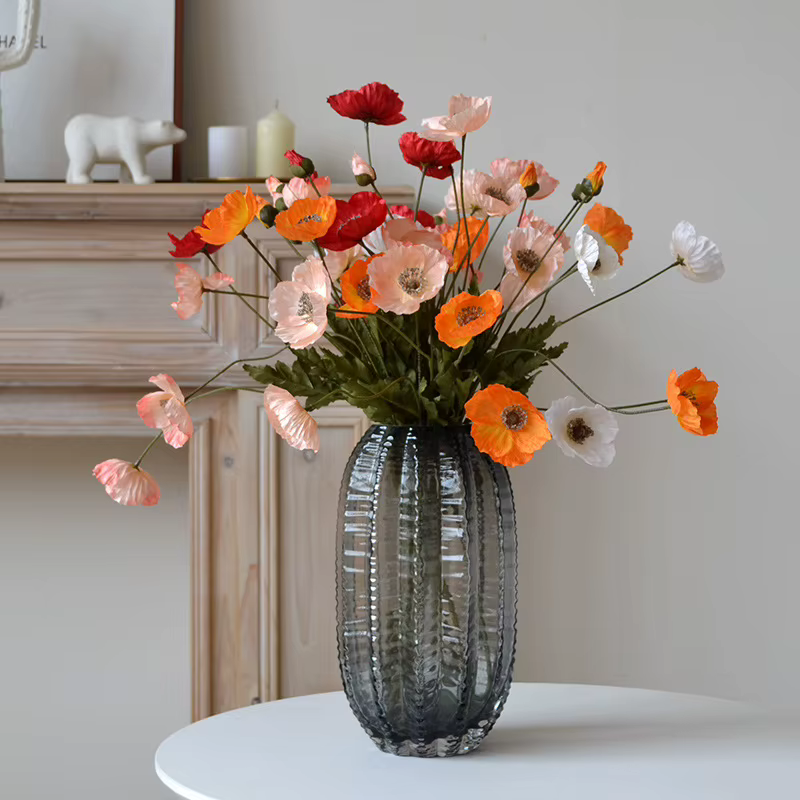 59M américain automne Vintage coquelicot fleur Tour Clap mains tenir fleurs photographie maison mariage salon