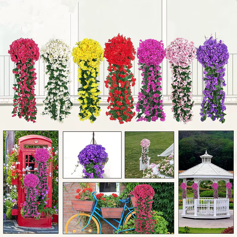 Fleurs suspendues de lierre Violet artificiel