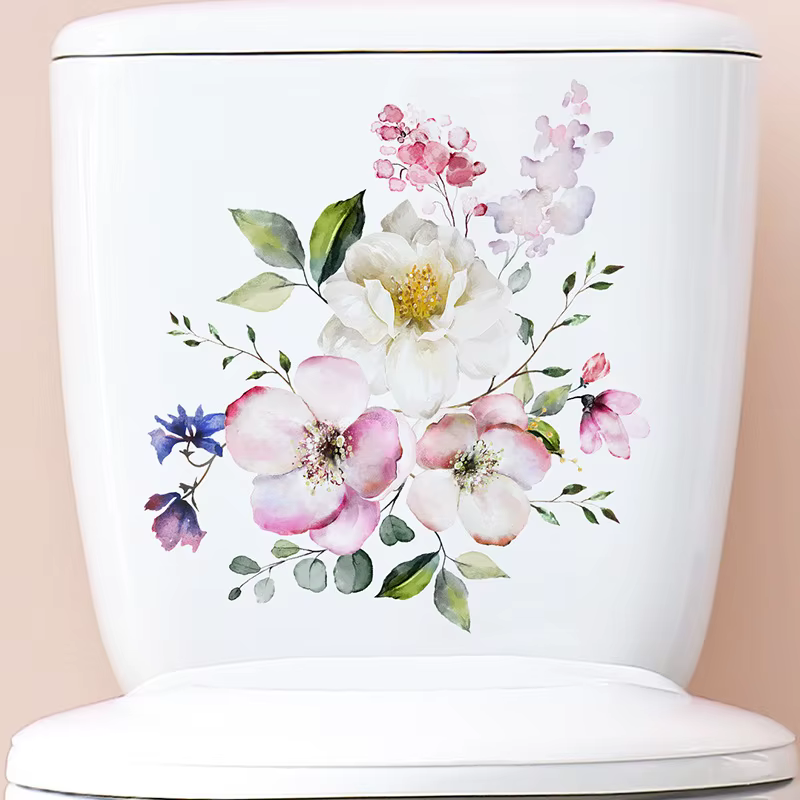 Autocollant Mural auto-adhésif à diverses plantes vertes et fleurs