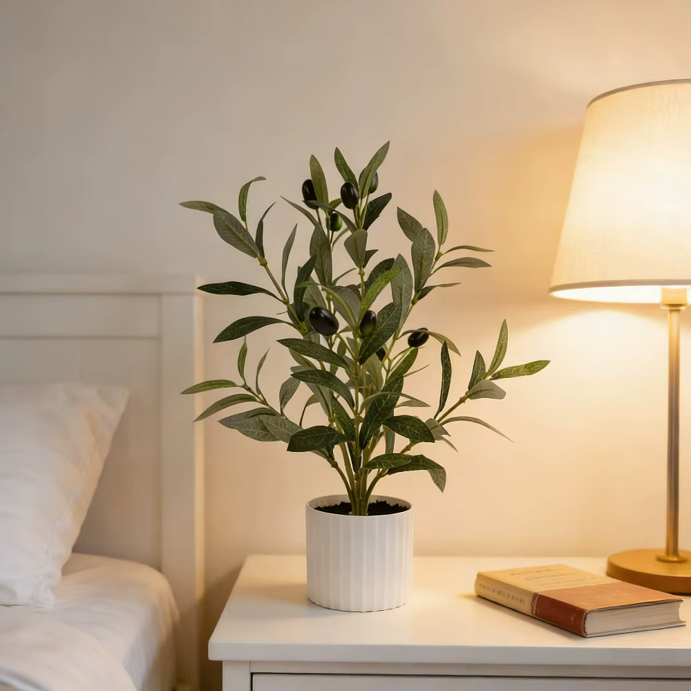 1 arbre d'olivier artificiel en pot pour la décoration de la maison
