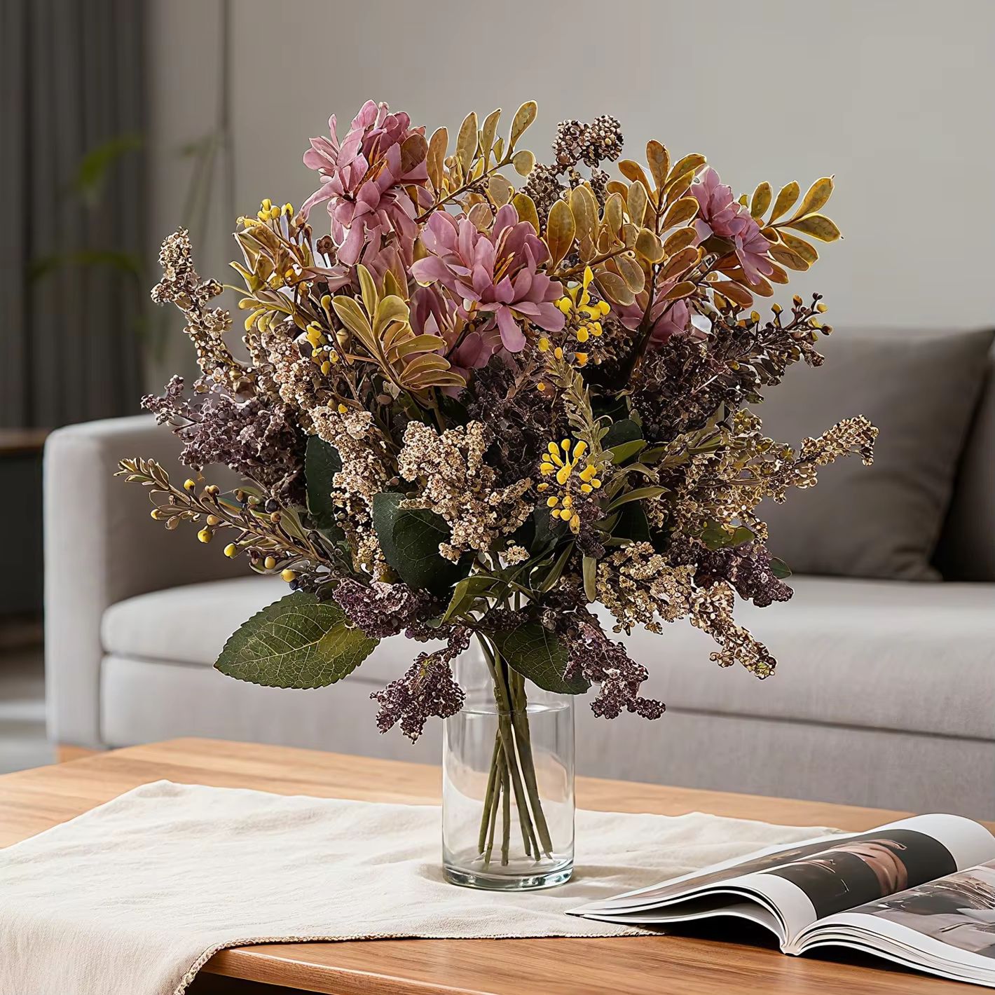 Fleurs Artificielles Chrysanthème Herbe à Bulles DIY Saint-Valentin Fête Maison Chambre Extérieur Jardin Décoration Mariage Bouquet de Mariée Cadeaux