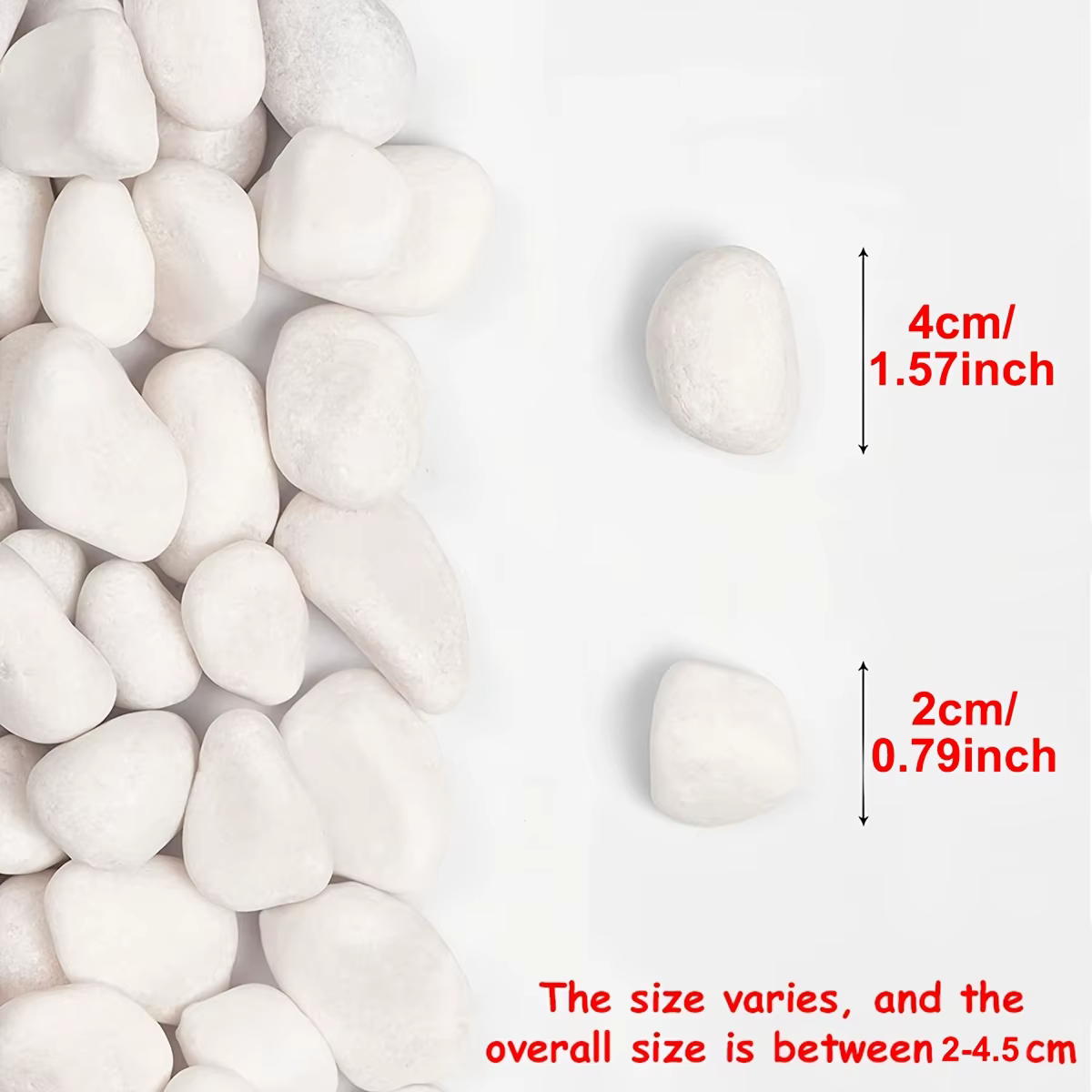Galets naturels blancs hautement polis de 350 g