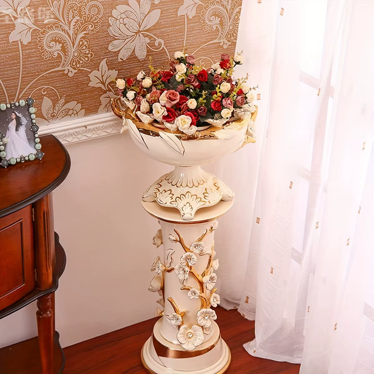 7 fourchettes 21 têtes fleur artificielle soie Rose haute qualité couronne de noël Bouquet de mariage Arrangement maison Vase bouquets de mariée
