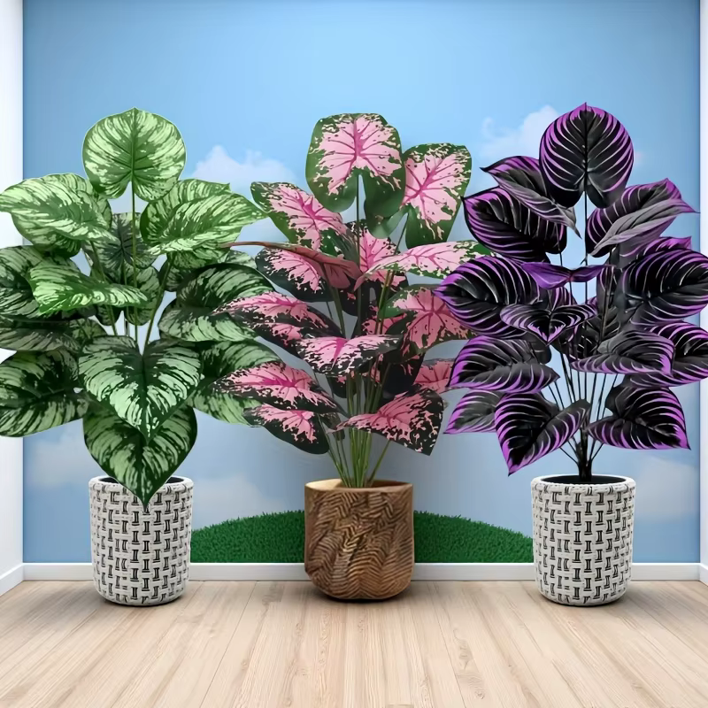 Grand ensemble de plantes vertes artificielles de 60cm