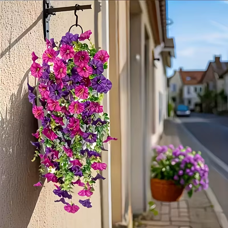 2 pièces de fleurs artificielles multicolores Morning Glory