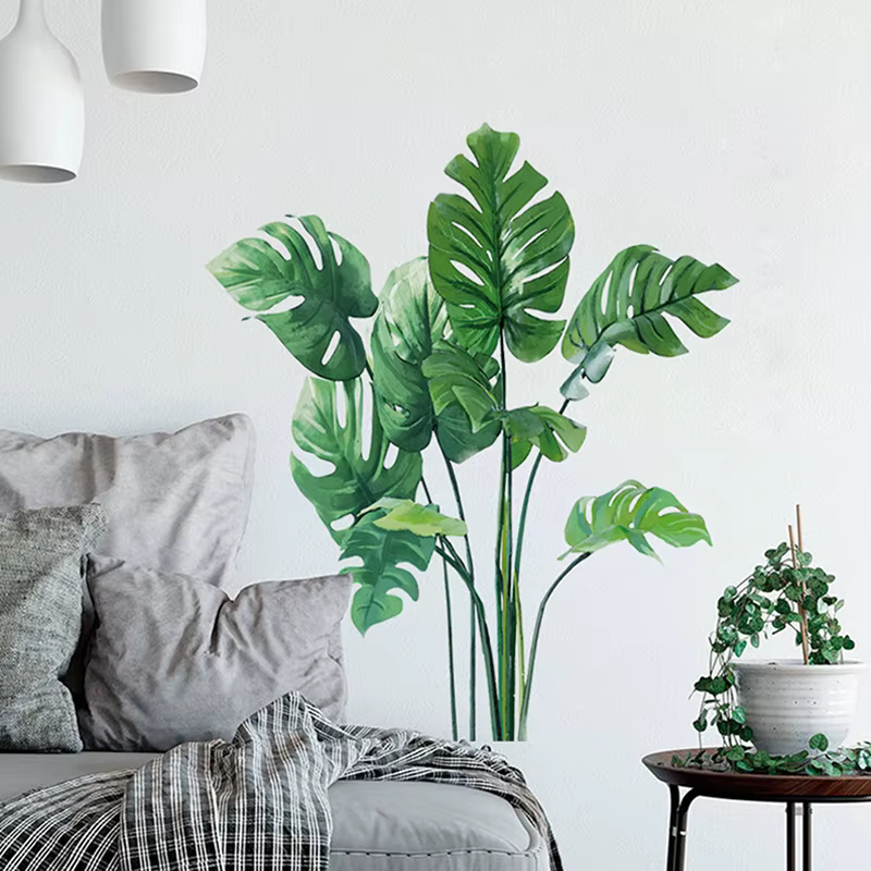 Grandes feuilles de plantes vertes tropicales
