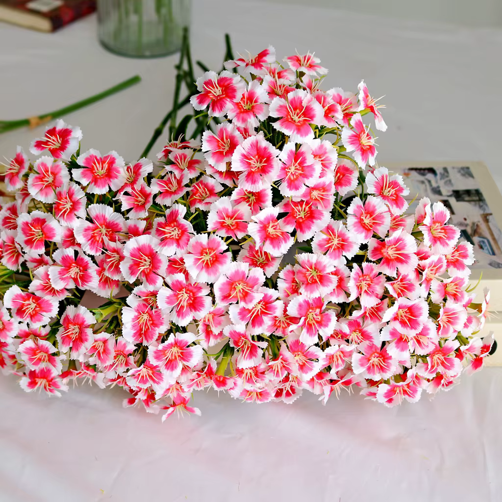 Fleurs d'œillet artificielles avec tige