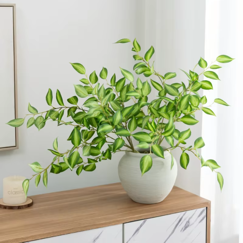 6 pièces de feuilles artificielles en soie