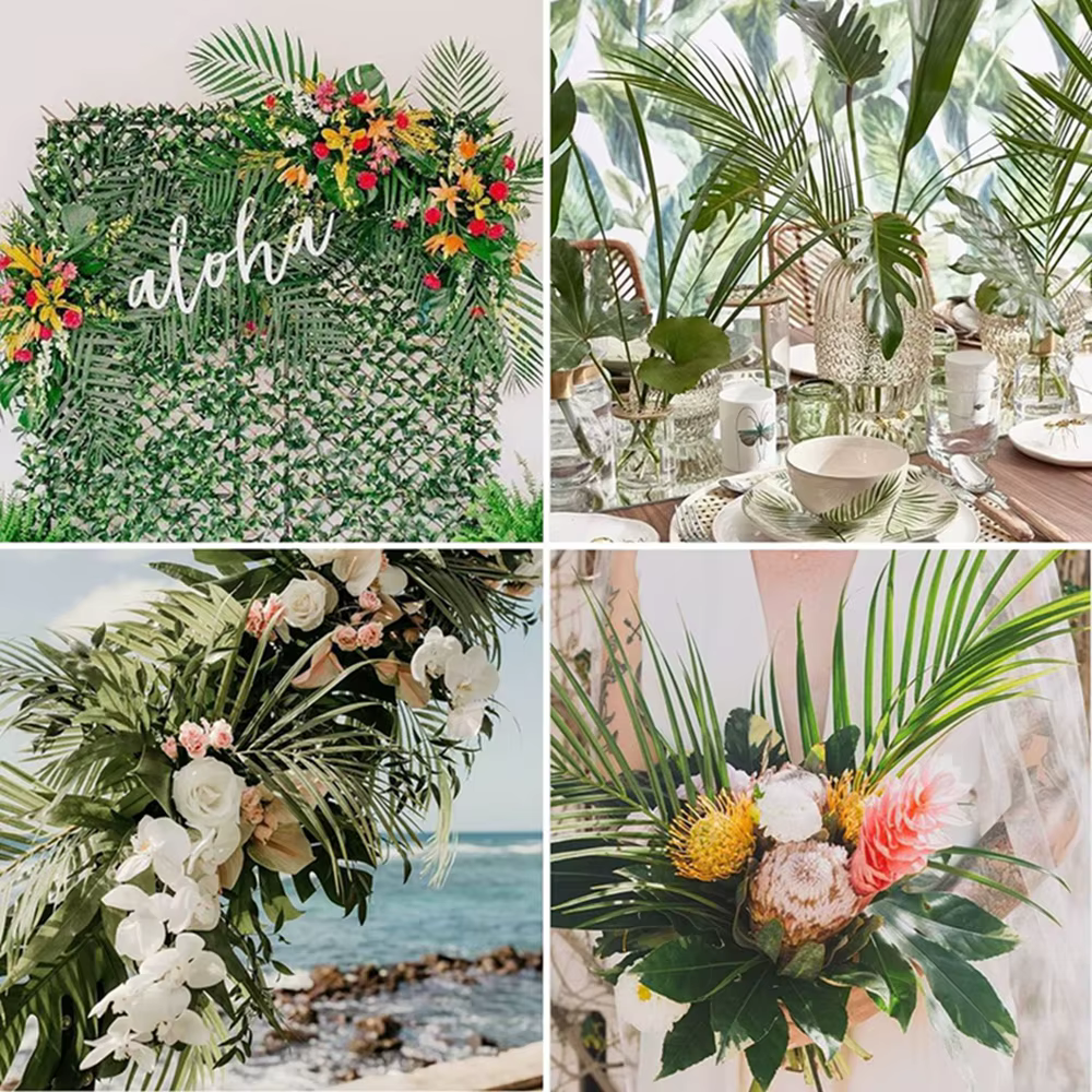 Plantes artificielles feuilles de palmier maison chambre extérieure jardin décoration accessoires photographie prop festival fournitures de mariage