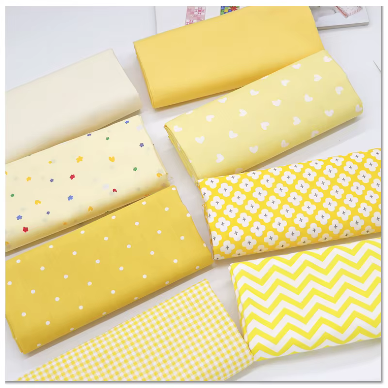 160 cm * 50 cm point fleur pure sergé coton tissu imprimé tissu bricolage coton jaune tissu