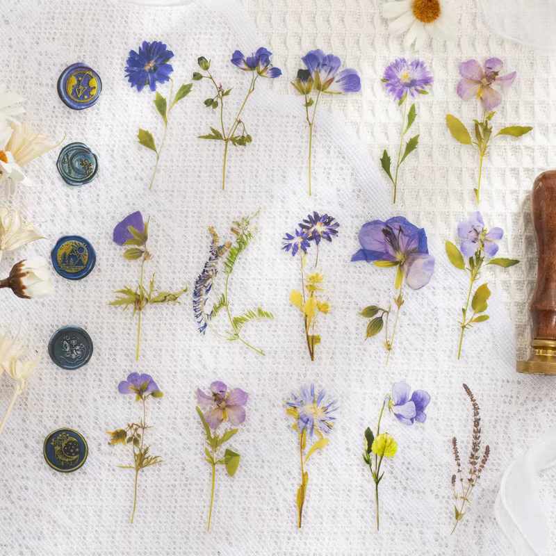 Kit d'autocollants floraux transparents