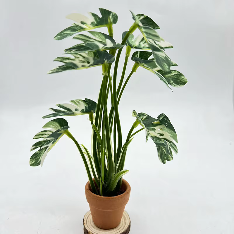Mini plante artificielle Monstera 1:6 en pot, plante verte miniature de poche pour maison de poupée, décoration de table, modèle de micro-scène, ornement