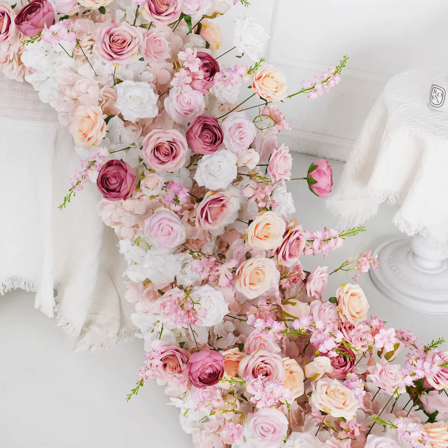Uflower 100/200 cm luxe Rose fleur artificielle rangée Table pièce maîtresse fleurs de mariage toile de fond mur Arches décor fête florale