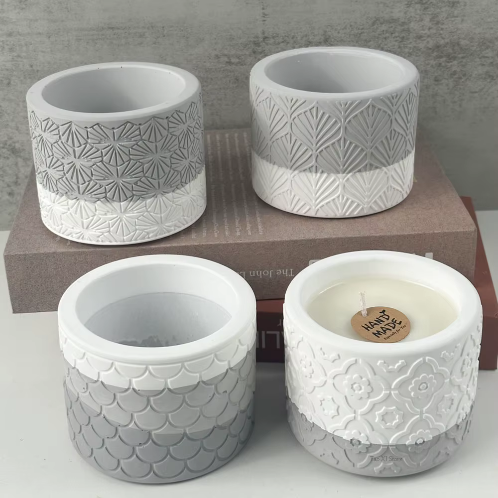 Pot de fleur en béton, moule en Silicone