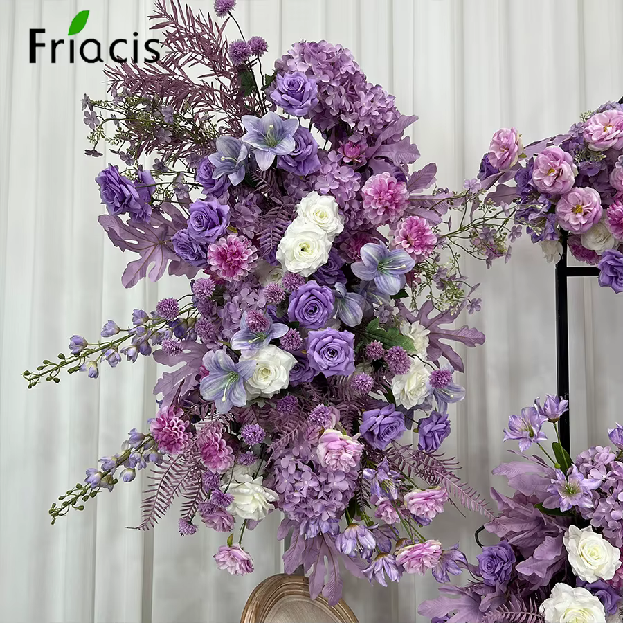 Série violette pivoine Rose jacinthe fleur artificielle rangée suspendue