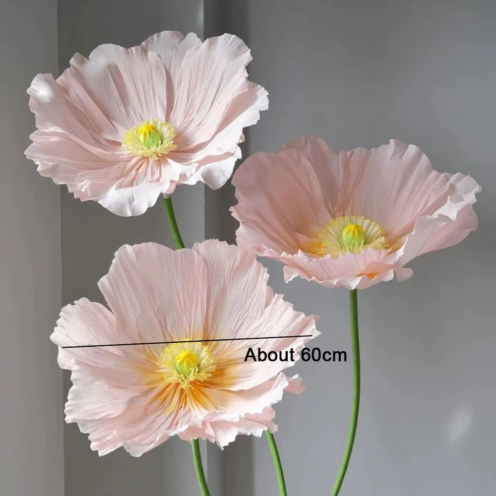 Nouveau 60cm simuler fleur géante papier simulé grande