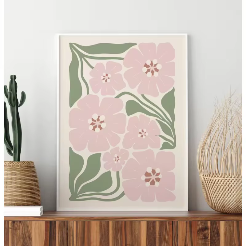 Affiche de fleurs abstraites Boho