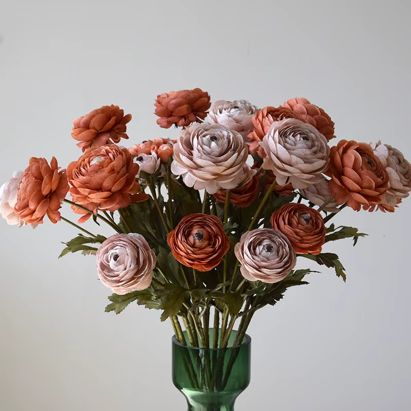 8 pièces de fleurs artificielles classiques européennes en soie