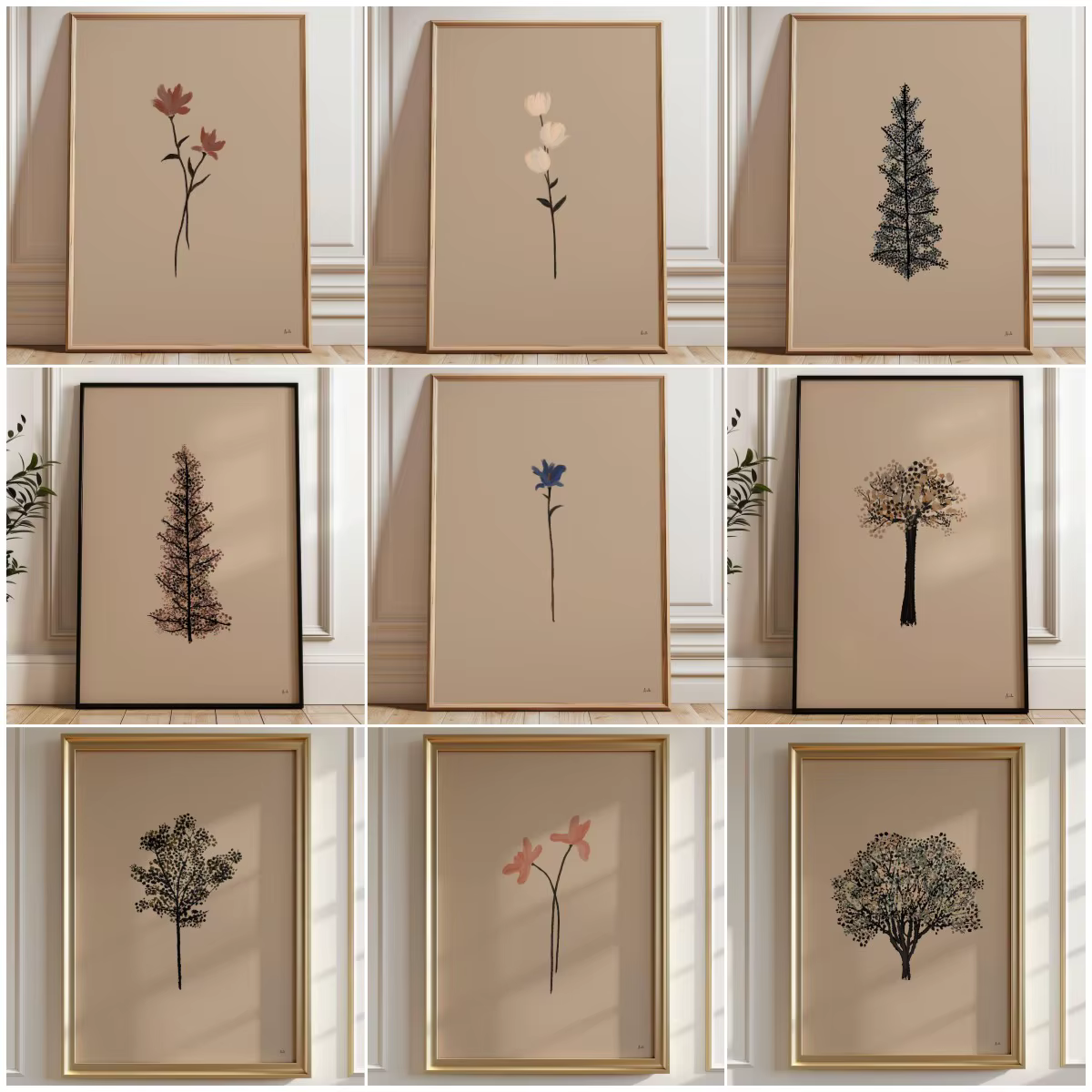 Impression florale minimaliste