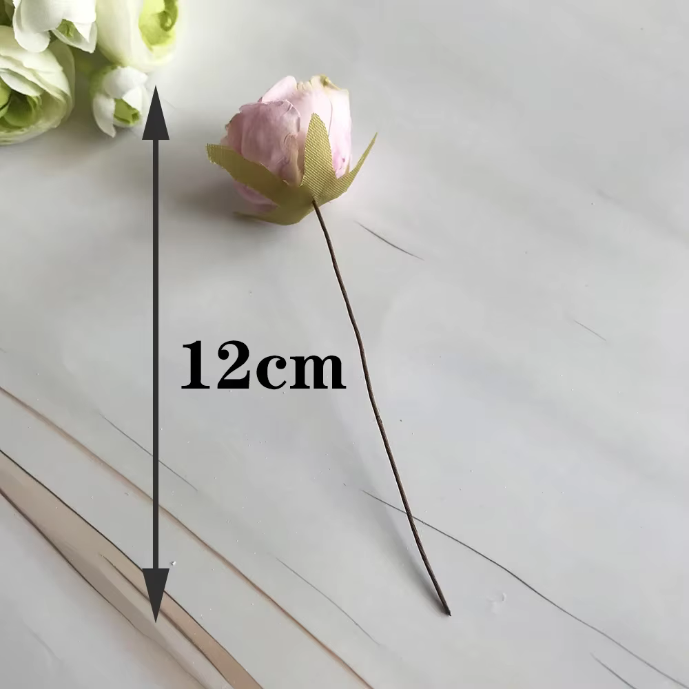 Bouquet de 6 petites roses artificielles rétro en rayonne de style européen pour mariage