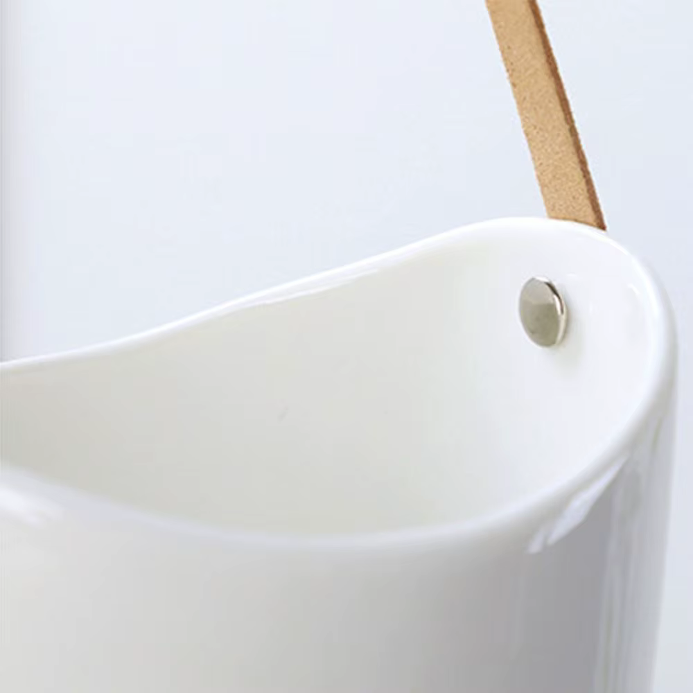 Pot de fleurs mural portable blanc